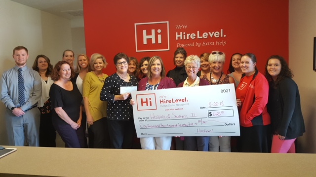 HireLevel Gives Back to Hospice of Southern Illinois in August